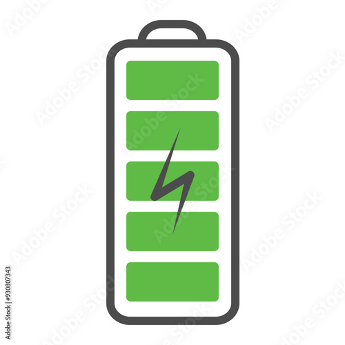 full battery icon vector, editable stroke, pixel perfect