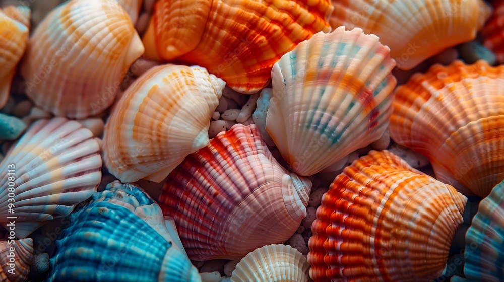 beautiful shells, vivid color, summer background beautiful shells, vivid color, summer background