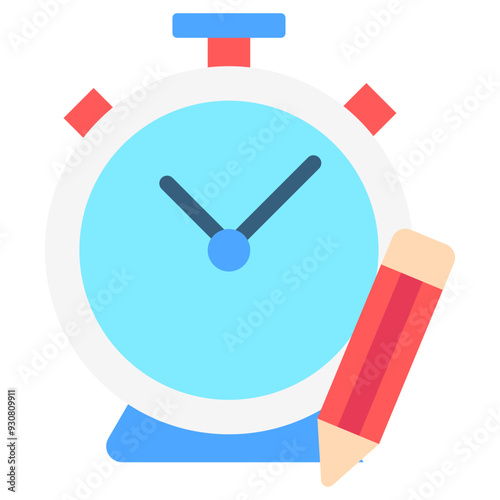 Clock multi color icon, use for education theme. best for modern concept, UI or UX kit, web and app development