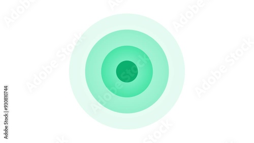 A green circle gently pulsing in motion graphics. The circular object expands outward from the center in a ripple-like motion, creating a wave like vibration effect. 4K Motion Graphics. transparent al