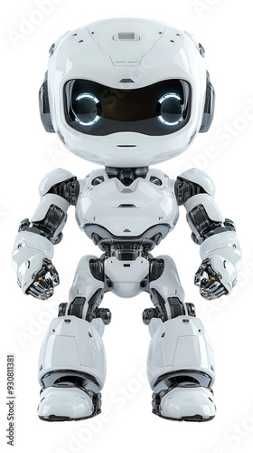 cute robot, avatar icon, isolated transparent png background