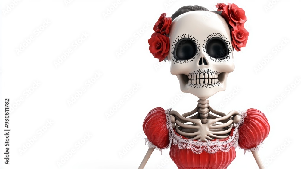 skull and a red rose skull and a red rose