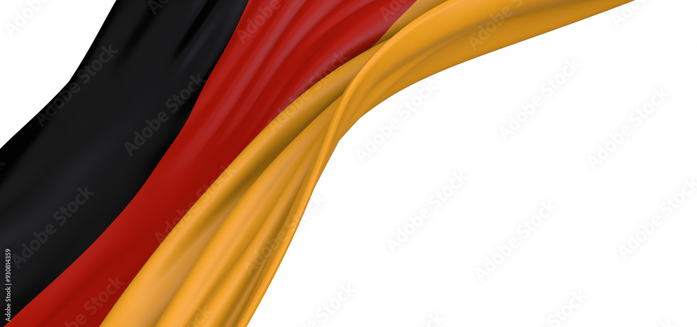 Obraz premium A dramatic close up of the German flag flowing in the wind