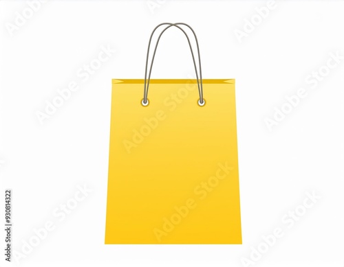 yellow shopping bag on white background