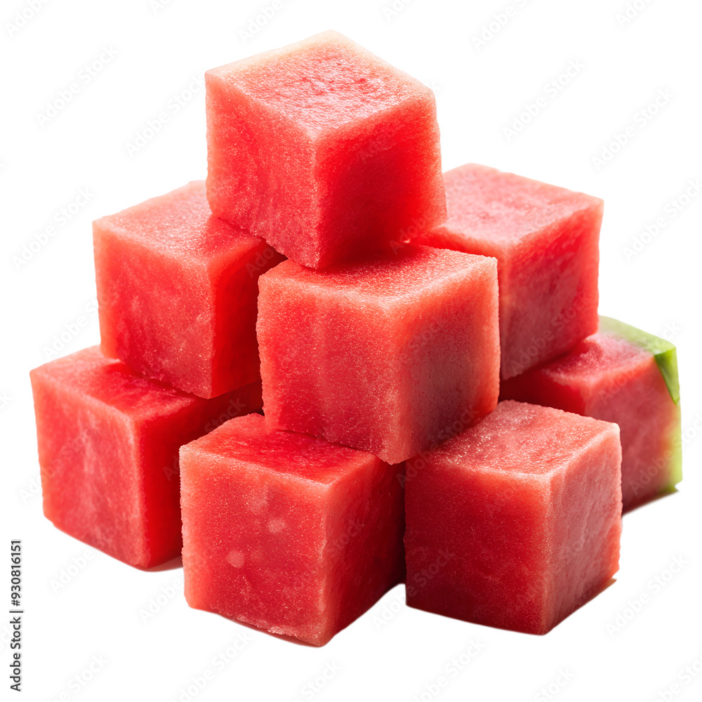 slices of watermelon on transparent background png
