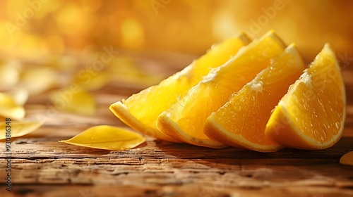 orange on a wooden background