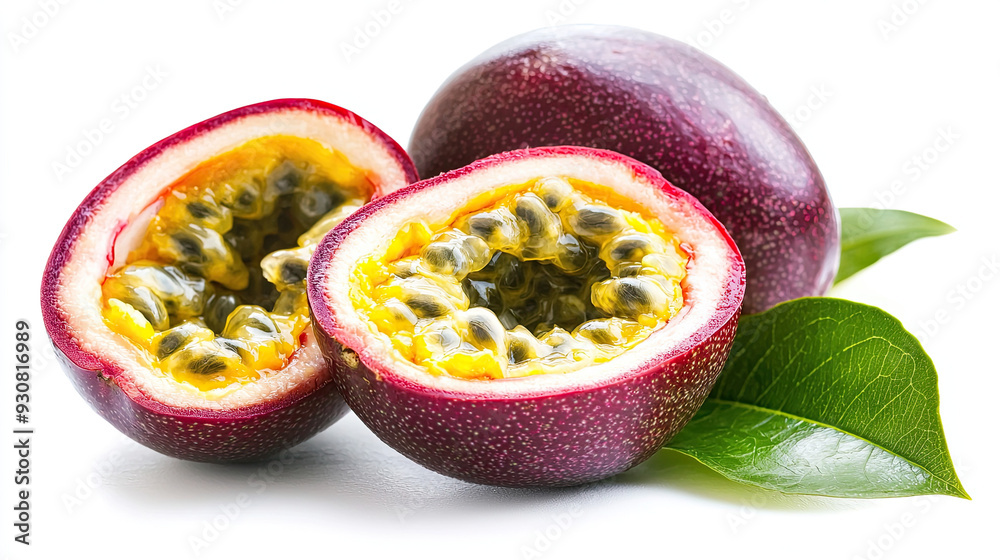 Passion Fruit Isolated on White Background, Fresh Tropical Fruit, Vibrant Citrus, Exotic Flavor, Healthy Snack, Natural Ingredients, Culinary Use Passion Fruit Isolated on White Background, Fresh Tropical Fruit, Vibrant Citrus, Exotic Flavor, Healthy Snack, Natural Ingredients, Culinary Use