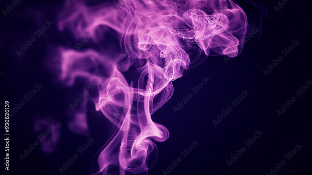 Abstract purple smoke swirling against a dark background. Abstract purple smoke swirling against a dark background.