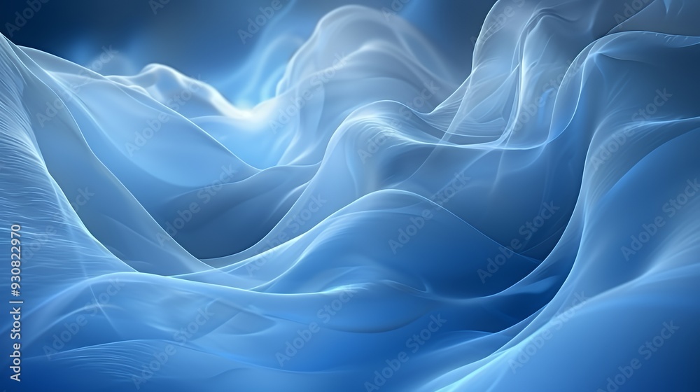 A serene abstract representation of flowing waves in shades of blue. A serene abstract representation of flowing waves in shades of blue.