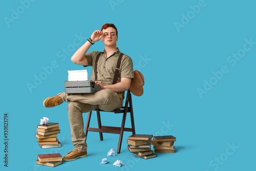 Young man with vintage type...