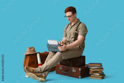 Young man with vintage type...
