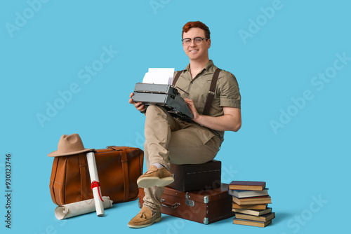 Young man with vintage type...