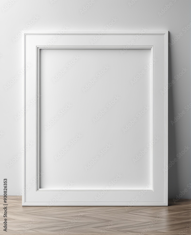White frame mockup close up, 3d rendering