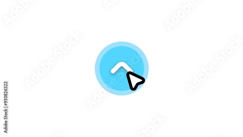 Animated Colorful Circle Arrow Icon with Click Interaction - Interactive Colorful Arrow in Circle, Mouse Click Animation, Vibrant Circular Arrow Icon Alpha Channel transparent photo