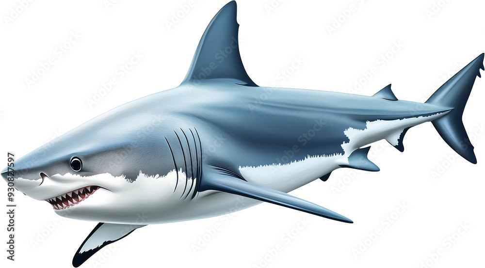Fototapeta premium Majestic Shark in the Deep Ocean