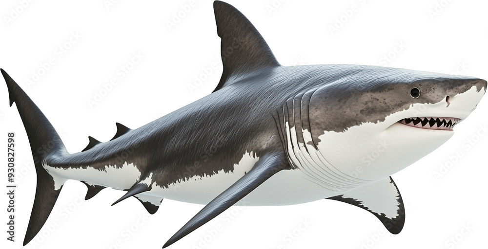 Fototapeta premium Majestic Shark in the Deep Ocean