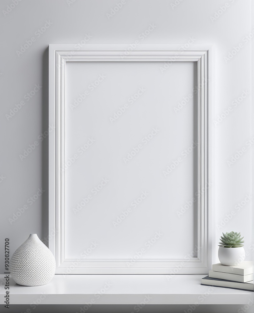 White frame mockup close up, 3d rendering White frame mockup close up, 3d rendering