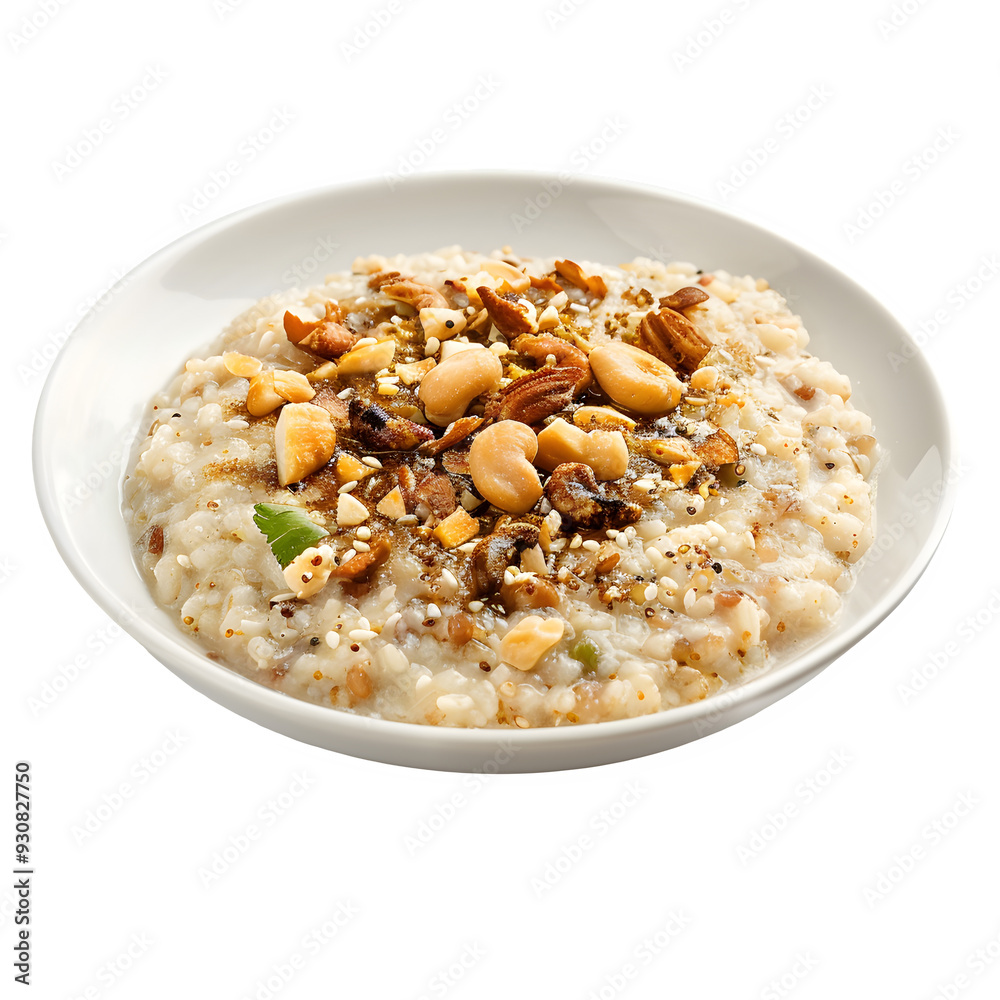 Traditional saudi arabian dish garnished with a variety of nuts and spices, presented on a white plate, showcasing rich cultural cuisine Traditional saudi arabian dish garnished with a variety of nuts and spices, presented on a white plate, showcasing rich cultural cuisine