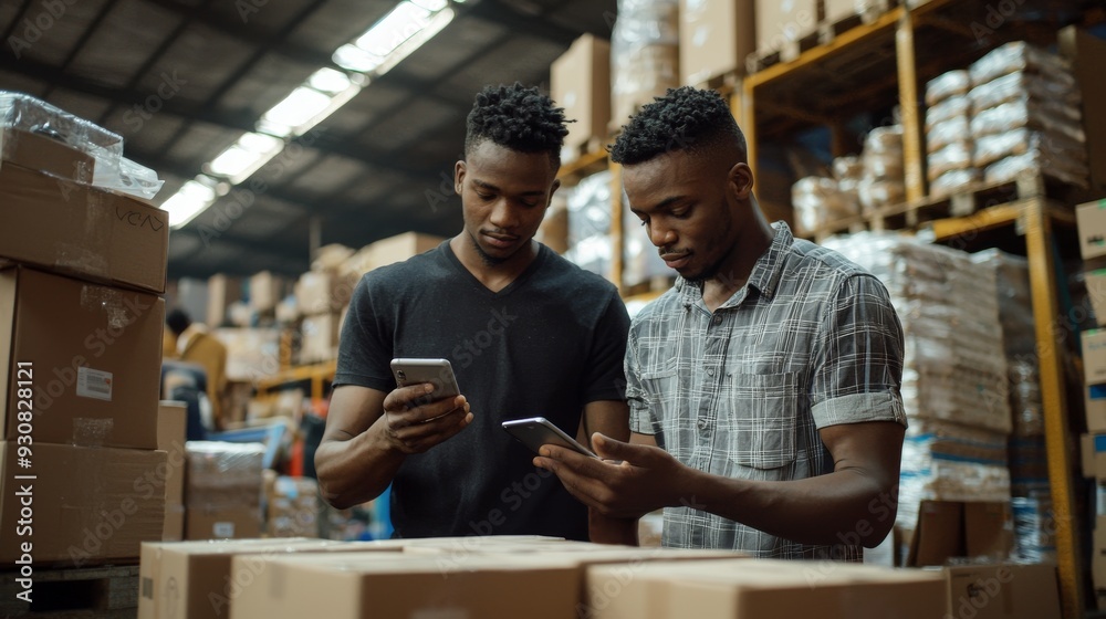 American and African Entrepreneurs Managing Online Orders for Startup Business American and African Entrepreneurs Managing Online Orders for Startup Business
