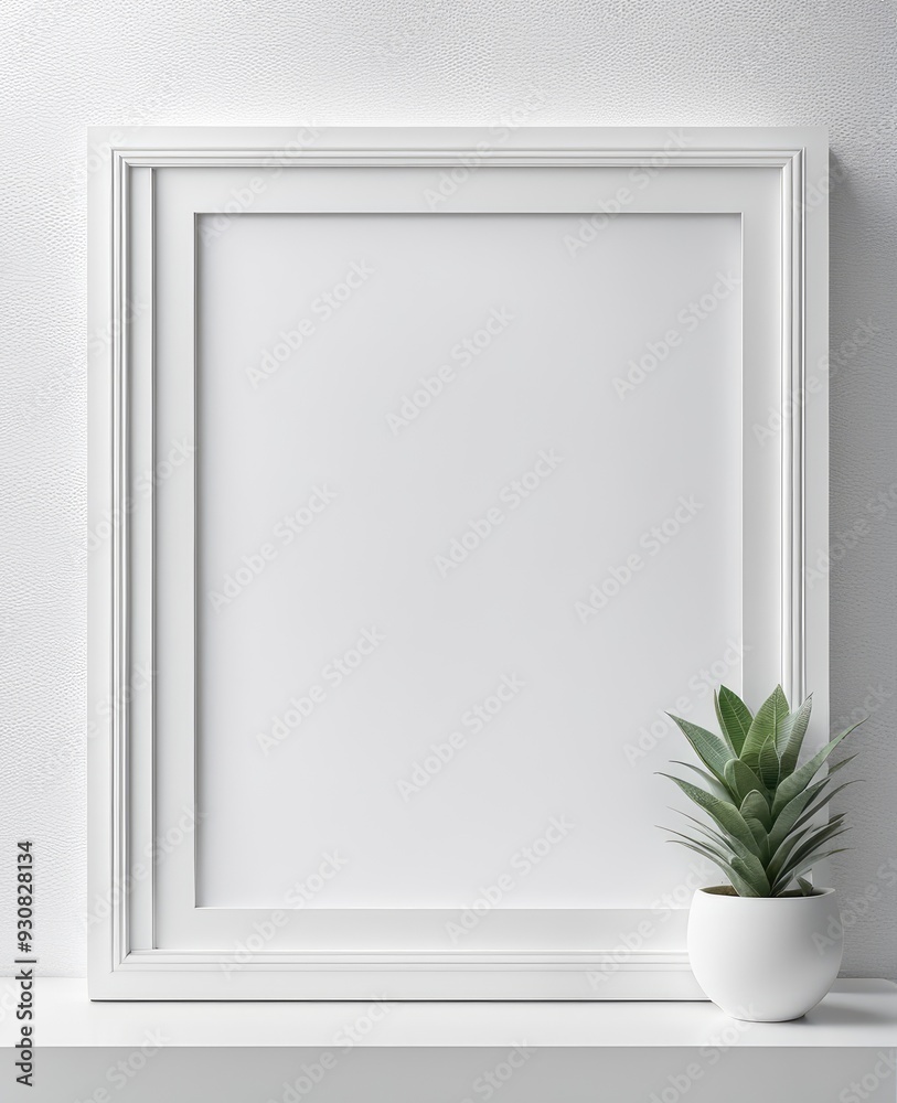 White frame mockup close up, 3d rendering White frame mockup close up, 3d rendering
