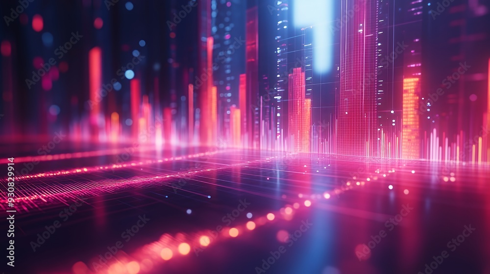 A vibrant digital landscape with colorful data visualizations and abstract patterns. A vibrant digital landscape with colorful data visualizations and abstract patterns.