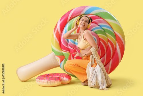 Smiling young woman in head...