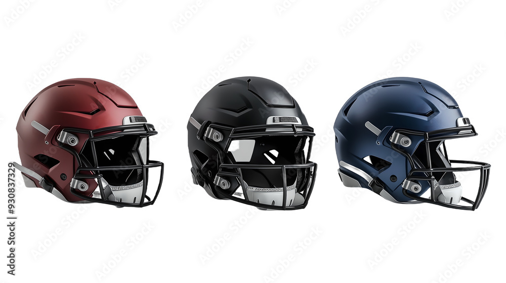 Football helmets isolated on white transparent Football helmets isolated on white transparent