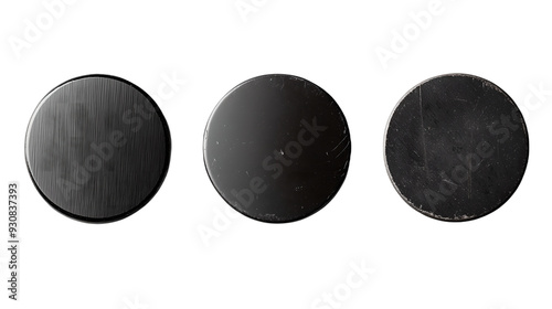 Hockey pucks isolated on white transparent	