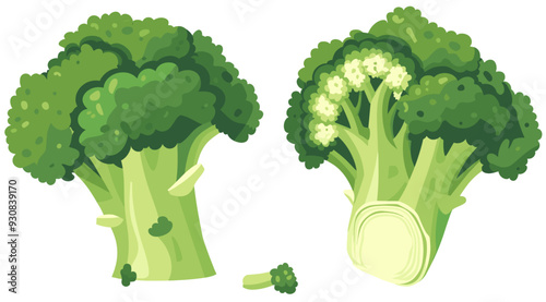 Minimalist illustration of broccoli