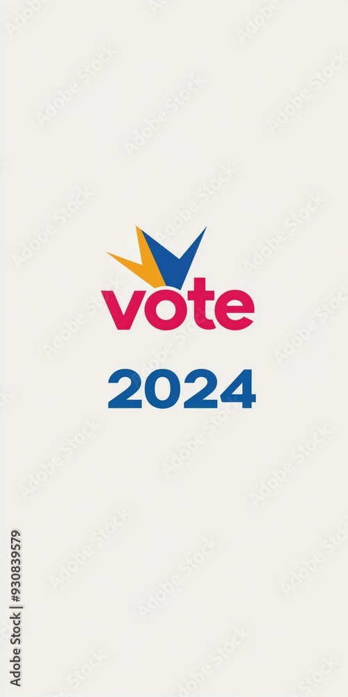 Vote 2024' graphic with colorful design elements Vote 2024' graphic with colorful design elements