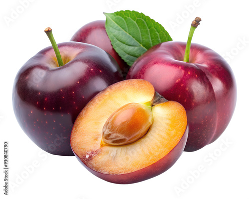 plums isolated on transparent background png photo