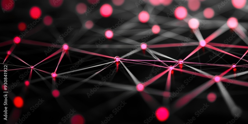 Abstract digital network with glowing nodes and connected lines, representing technology and data connectivity. Abstract digital network with glowing nodes and connected lines, representing technology and data connectivity.