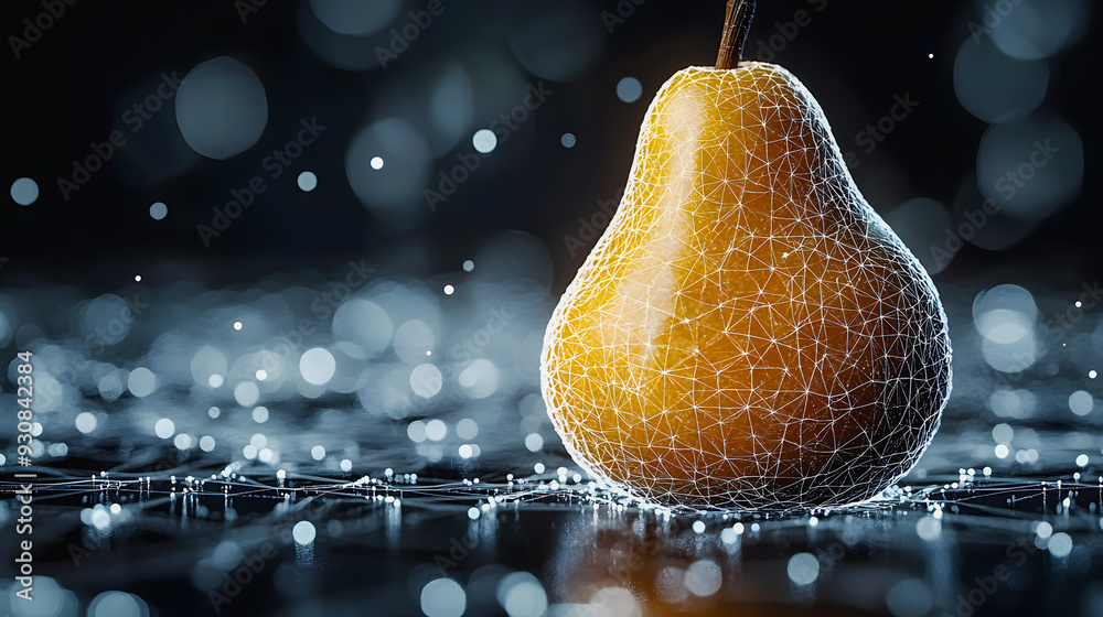 Abstract illustration of the lines, shape and structure of a pear ...