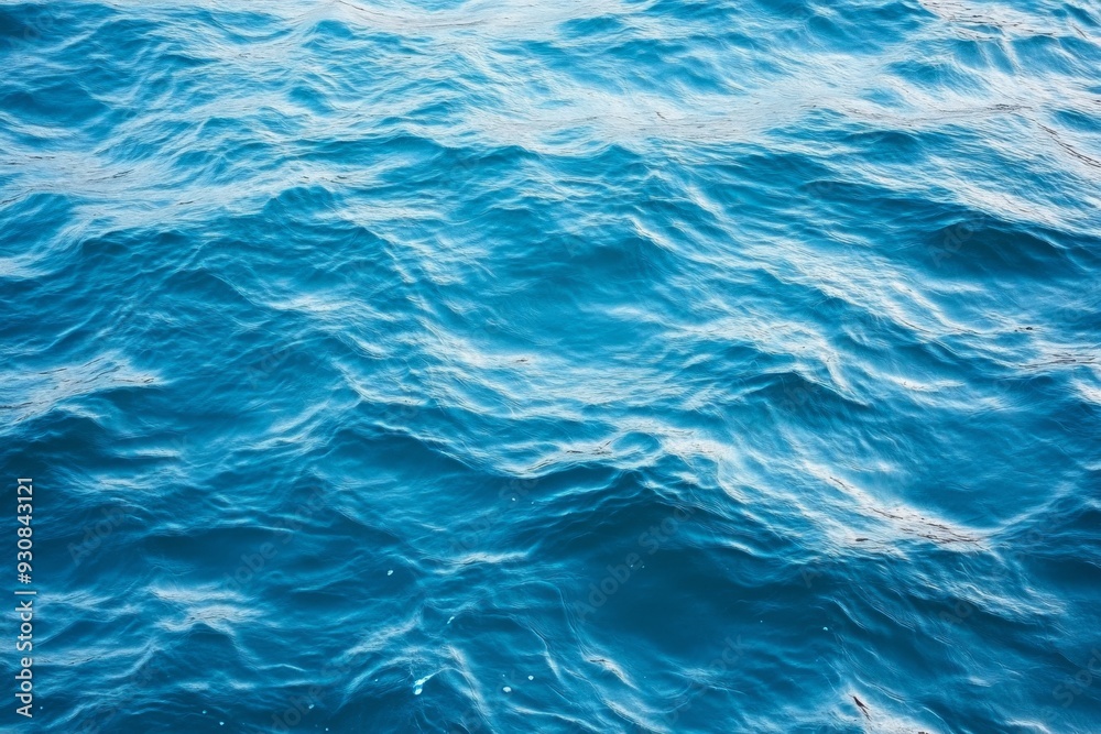 Top view of blue ocean water with intricate wave textures and water splashes, creating an abstract background of the sea surface, showcasing the dynamic movement and vibrant blue tones of the ocean. Top view of blue ocean water with intricate wave textures and water splashes, creating an abstract background of the sea surface, showcasing the dynamic movement and vibrant blue tones of the ocean.