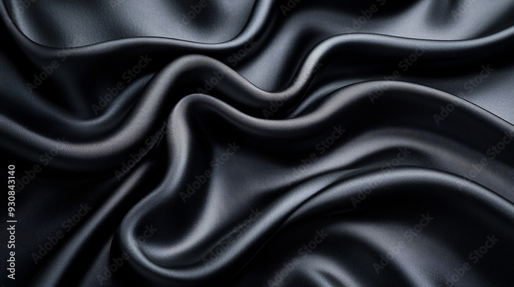 Obraz premium Abstract luxury black fabric cloth texture background.