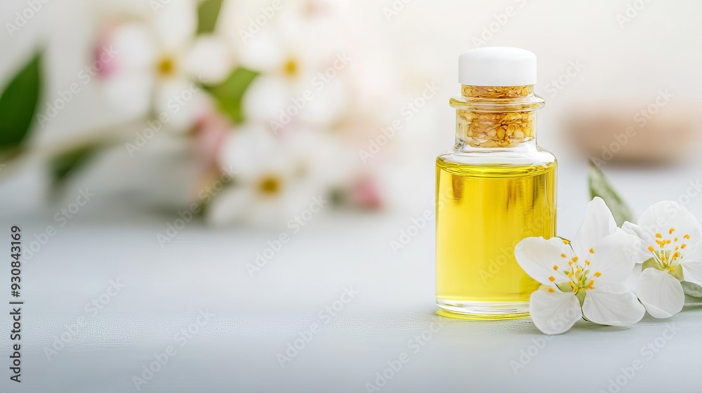 Bottle of moisturizing oil with a subtle floral scent, skin care moisturizing oil, aromatic and relaxing skincare Bottle of moisturizing oil with a subtle floral scent, skin care moisturizing oil, aromatic and relaxing skincare