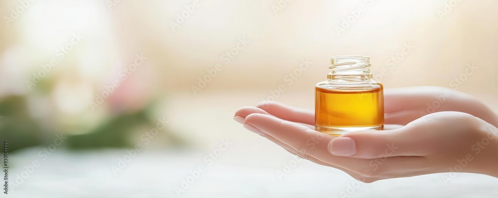 Hands applying moisturizing oil to the face before bed, skin care moisturizing oil, overnight deep hydration Hands applying moisturizing oil to the face before bed, skin care moisturizing oil, overnight deep hydration