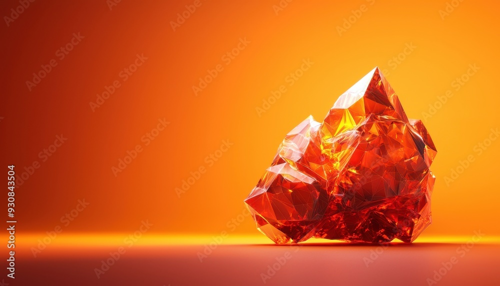 Stunning orange crystal cluster glimmers against a warm orange background, showcasing natural beauty and unique formations. Stunning orange crystal cluster glimmers against a warm orange background, showcasing natural beauty and unique formations.