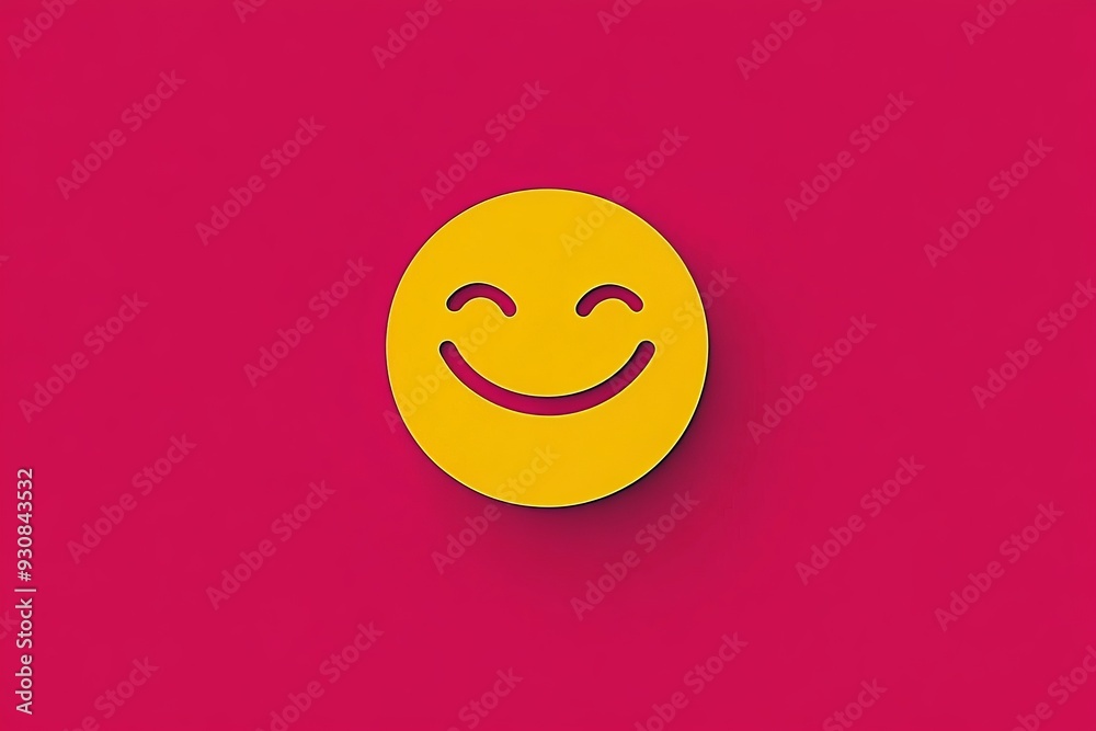 Minimalist Yellow Smiley Face on a Pink Background Representing Simplicity Joy and a Bright Positive Mood in a Clean Iconic Design Minimalist Yellow Smiley Face on a Pink Background Representing Simplicity Joy and a Bright Positive Mood in a Clean Iconic Design