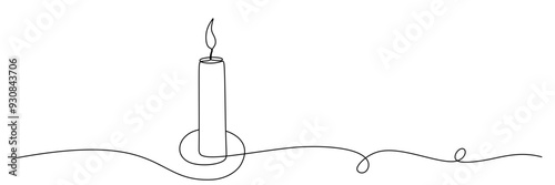 Line art candle illustration background