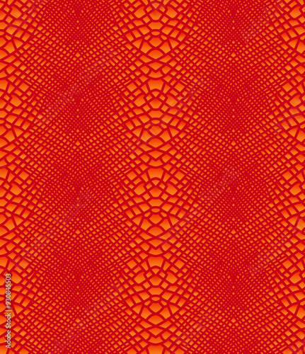 Snake skin red texture with orange color shade, Python snake green skin pattern with yellow shade