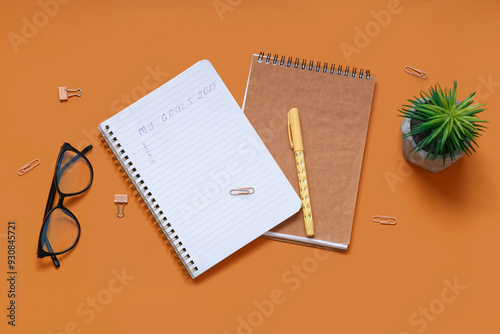 Notebook with text MY GOALS...