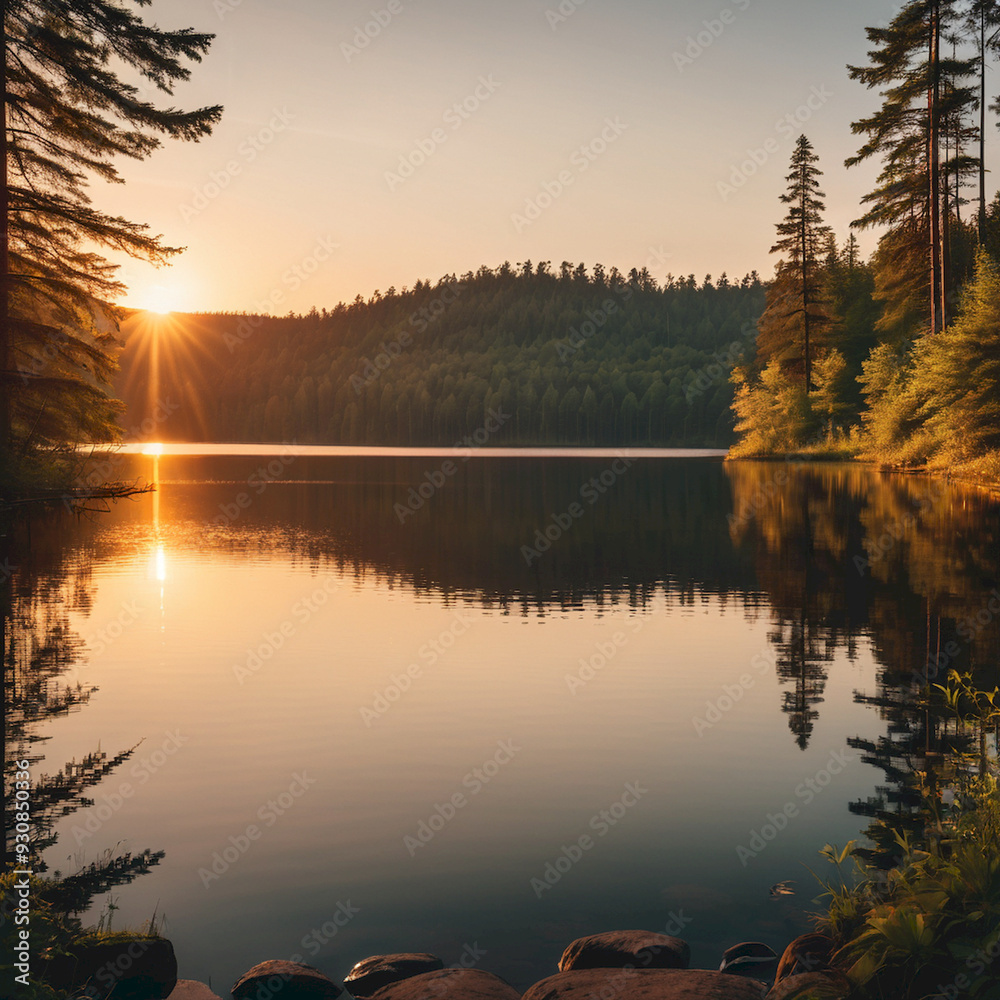 river view with sunset Design very cool river view with sunset Design very cool