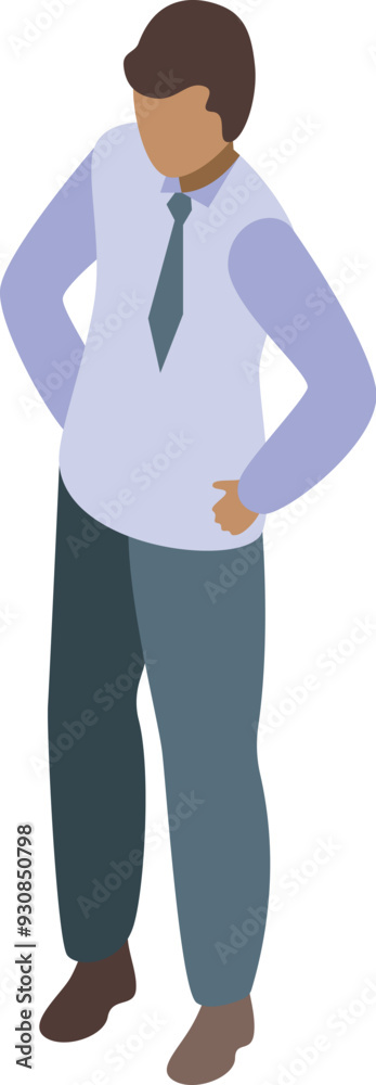 Serious office worker standing with his hands on his hips Serious office worker standing with his hands on his hips