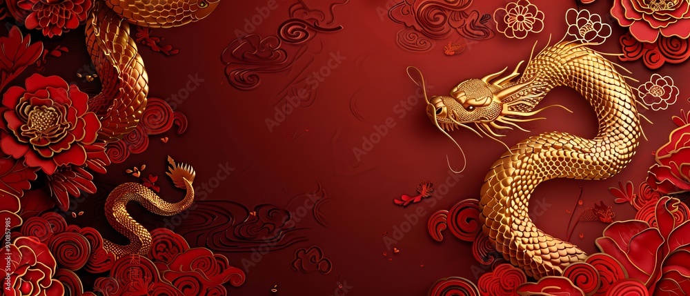 Chinese new year still life of snake celebration. Chinese new year background 3d illustration. Chinese characters on the object means to fortune, good luck, wealth, and money flow. Chinese new year still life of snake celebration. Chinese new year background 3d illustration. Chinese characters on the object means to fortune, good luck, wealth, and money flow.
