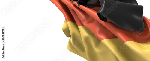 The German flag billows in ...