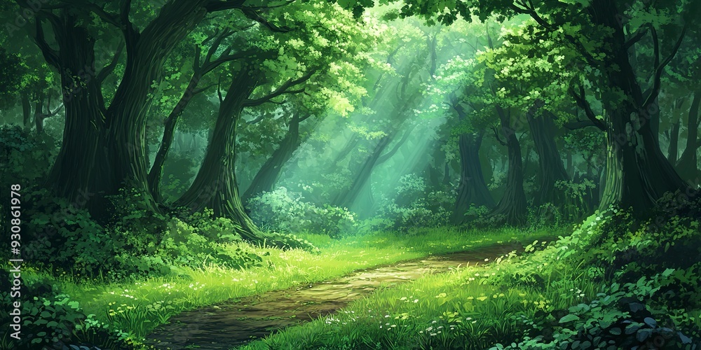 Obraz premium green forest background