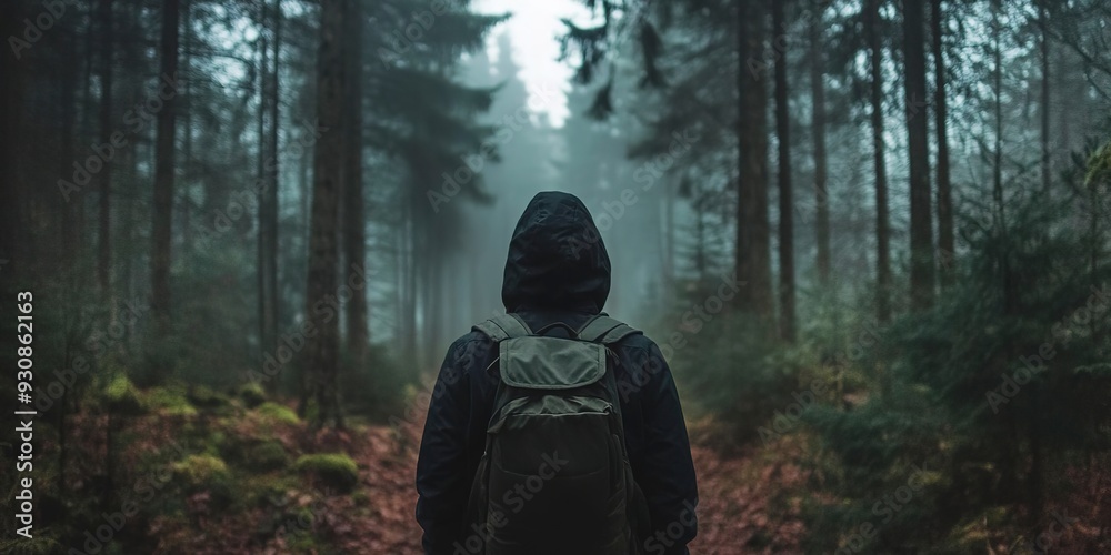 a person standing in a forest a person standing in a forest