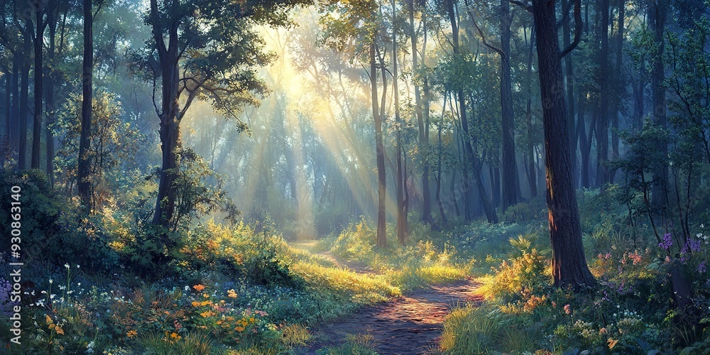 Obraz premium morning in the forest 