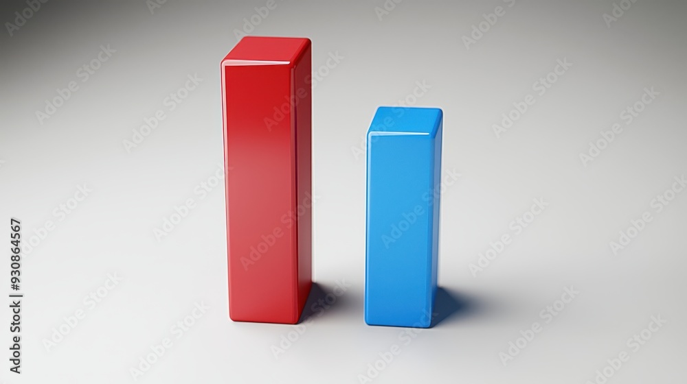 D Red and Blue Bars Business Success Data Visualization Growth Chart Minimalist Design D Red and Blue Bars Business Success Data Visualization Growth Chart Minimalist Design